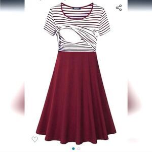 QUINEE Maternity Dress Breastfeeding.Panel Layered Look Dress sz L
